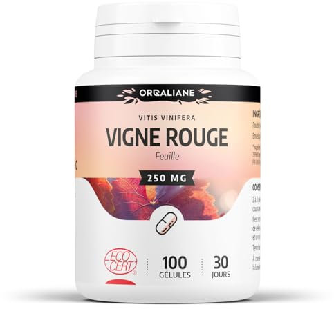 Vigne Rouge Biologique 250 mg - 100 gélules - Certifié Ecocert - Orgaliane