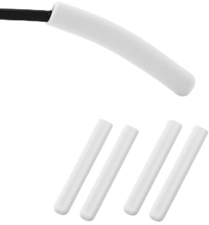 PEUTIER 4pcs Eye Glasses Ear Cushion, Upgrade Soft Silicone Ear Pads for Glasses Arm Covers Grip Anti-Slip Elastic Temple Sleeves Eyewear Retainer for Sunglasses Eyeglasses (Off White)