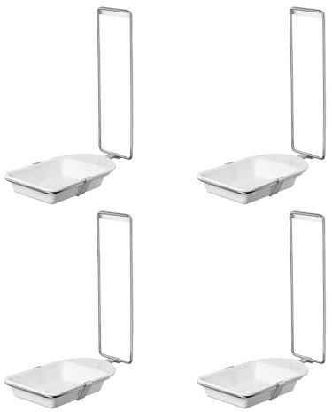 4X Abtropfschale für ARNOMED Seifenspender, Tropfschale mit Halterung für 500ml Desinfektionsspender, Auffangschale Weiß für Seifenspender zur Wandbefestigung, Tropfschutz Desinfektionsmittel-Spender