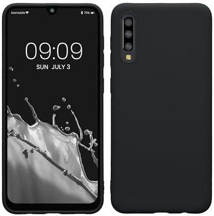 kwmobile Hülle kompatibel mit Samsung Galaxy A50 Hülle - weiches TPU Silikon Case - Cover geeignet für kabelloses Laden - Heidelbeerblau