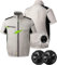 Cooling Fan Vest Cooling Refrigeration Jacket, Short-Sleeved T-Shirts Air Conditioning Outdoor Work, Washable Outdoor Summer Air-conditioned Clothing (Color : Grey, Size : M)