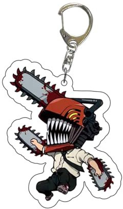 westtrend Chainsaw Man Keychain Anime Cartoon Printed Acrylic Keychain Key Bag Pendant Denji,Makima Keychain Anime Ornament...