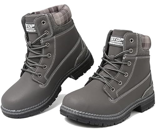 Maxome Walking Boots Womens Hiking Boots Waterproof Ankle Boots for Women Mid Calf Boots Lace up Lightweght Non-Slip Outdoor Trekking Boots Work Boots