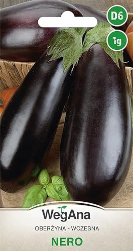 WegAna Aubergines Nero Graines de légumes robustes Légumes 1g, graines Culture Semences Balcon & Jardin