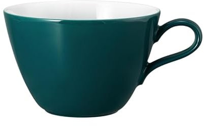 Seltmann Weiden Life Fashion Milchkaffeetasse 370 ml – Porzellan Tasse in Trendy Petrol – Spülmaschinenfest & Mikrowellengeeignet – Kaffeetasse für Café au Lait & Cappuccino