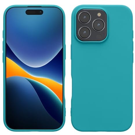 kwmobile Case Compatible with Apple iPhone 16 Pro Case - Soft Slim Protective TPU Silicone Cover - Teal Matte