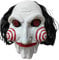 AENEY Scary Saw Mask, Halloween Puppet Jigsaw Mask Horror Full Head with Hair, Creepy Party Cosplay Costume Props (Saw-2)