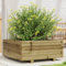 qohoio Jardinière 60x60x26,5 cm Bois de pin imprégné Jardiniere sur Pieds,Bac avec Treillis,Jardiniere Terrasse