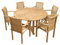 Endorphin Gartenmöbel Set Holz - 7-teilig - unbehandeltes Teakholz - 1 Tisch + 6 Stühle stapelbar - Gartentisch Wetterfest für Außen - Gartengarnitur Set
