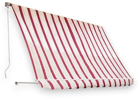 Briconess.com Tenda da Balcone para Sole a Caduta Senza cassone 400x300 cm Bordeaux e Crema a Righe con Profili in Alluminio