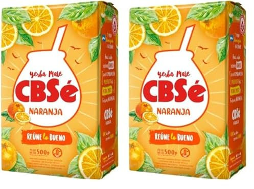 CBSe Yerba Mate, Naranja, 500 Gramo (Paquete de 2)