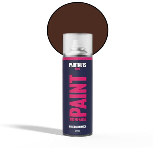 PaintNuts Water Based Multi-Surface Paint - RAL-8016 - MAHOGANY BROWN Satin 400ml Spray Can