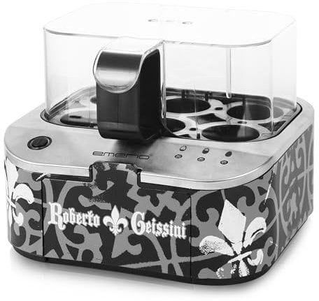 ROBERTO GEISSINI | einzigartiger Eierkocher mit der Stimme von CARMEN GEISS | Limited Edition by EMERIO | kocht alle drei Garstufen [weich|mittel|hart] in nur einem Kochvorgang | ein Muss für Fans