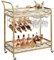 XFYESL aufbewahrungsregal 2-stöckiger Barwagen für Zuhause, Holzregal mit weißem Marmor-Finish, Weinregal und Glashalter für die Küche küchenregal