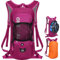 LOCAL LION Running Backpack for Men With Rain Cover, Cycling Backpack Women, 6L Breathable & Lightweight Mountain Bike Bag, Pink Purple
