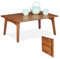 Relaxdays Couchtisch, klappbar, Walnussoptik, HxBxT: 25 x 60 x 40 cm, Bambus, niedriger Beistelltisch, Wohnzimmer, braun