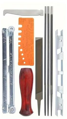 10 Pcs Chainsaw Sharpening For Stihl Filing Kit Chain Sharpen Saw Files + Pouch