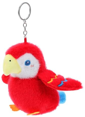 CLISPEED Papagei Schlüsselanhänger Piratenpapagei Papageien-plüschtiere Schlüsselanhänger-set Mit Perlentieren Vogel Schlüsselanhänger Zinklegierung Rot