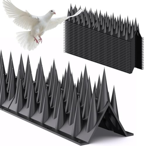 Sodwot Taubenabwehr Spikes, 5.2 Meter Vogelabwehr Taubenabwehr für Balkon, Zaun, Garten, Dächer, Fenster, Kunststoff Zaunspitzen zur Abwehr von Vögeln, Tauben, Katzen Schwarz（20 Stück）