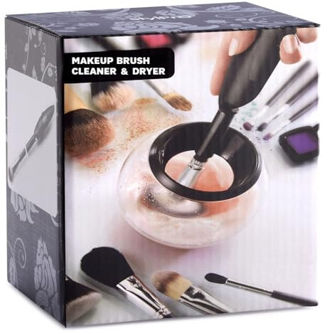 MAKEUP BRUSH CLEANER & DRYER – Nettoyeur et Sécheur de Pinceaux de Maquillage Électrique – Nettoyage Rapide & Séchage Express – Compatible Toutes Tailles – Kit Complet avec Bol et Adaptateurs