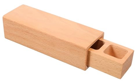 Housoutil Holzbox Für Stempel: Zahlenstempel Organizer Quadratische Aufbewahrungshüllen Mit Schiebedeckel Für Anstecker, Kleine Schmuckperlen, Bastelbedarf