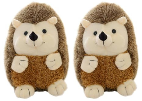 WOONEKY 2stücke Plüsch-Igel Kuscheltier Weiches Detailreiches Igel-stofftier Für Junge Mädchen Und Erwachsene Niedliche Dekoration Für Wohnzimmer Schlafzimmer Und Büro Geschenkidee Für Geb