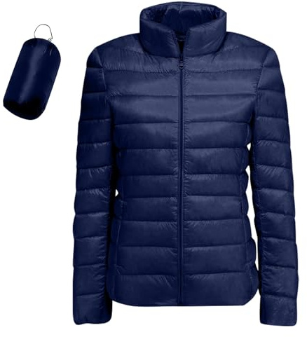 Generisch Daunenjacke Damen Leicht Daunenmantel Elegant Steppjacke Warm Steppmantel Mit Reissverschluss Übergangsjacke Einfarbig Winterjacke Gefüttert Übergangsjacken Frauen Kurz Jacke Reisen Outdoor