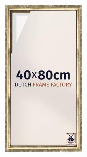 Dutch Frame Factory - Schattenfugenrahmen 40x80 cm Gold Antik - MDF | Schattenfugenrahmen für Leinwände, Geeignet für Leinwände bis 2 cm Dicke, Ohne Rückwand und Glas, Made in Holland