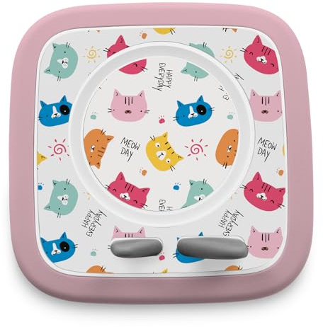 yabaduu Schutzfolie kompatibel mit Toniebox 2 passgenaue Folie mit Motiv Zubehör selbstklebendes Schutzcover mit Design Kratzschutz für Kinder Spielzeug Y015 (20 Cats Meow, Ohne Wunschname)