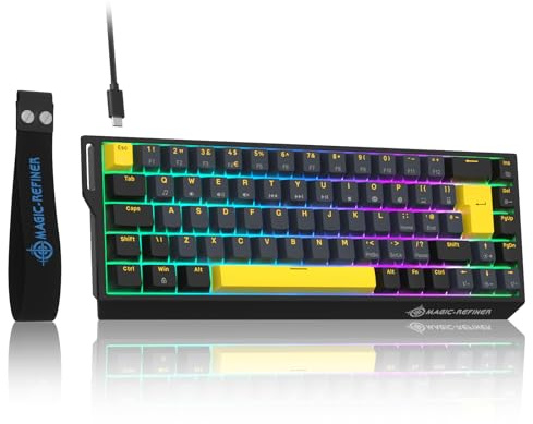 ZIYOU LANG X Magic-Refiner X68HE 8KHz Rapid Trigger Mechanical Gaming Keyboard,60% Wired,Hall Effect Magnetic Switch,Adjustable Actuation,RGB Backlit,Snap Tap, RGB Backlit for PC/Mac,Star Black