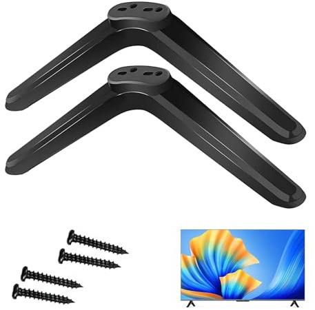 TV Stand Legs, Universal Tv Stand Base Stand Base for 32 40 49 50 55 Inch Flat Screens, Black Pedestal Feet for Most Smart Television Table Desk, Non-Slip Table Top Stand With Screws Home Office