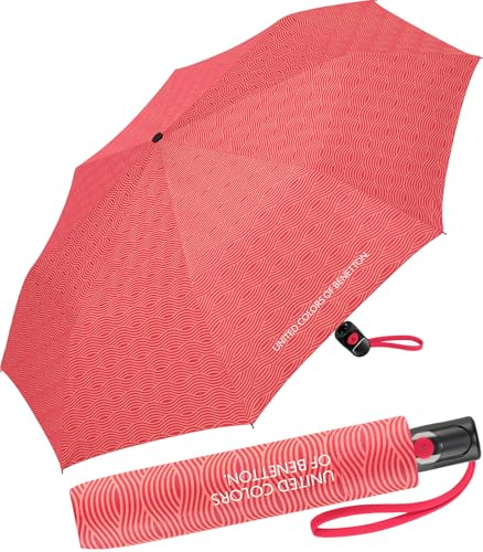 Benetton Taschenschirm Mini Automatik Wavy Stripes - azalea