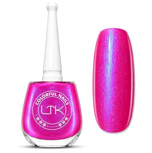 Pearlescent Pink Nail Polish, 13ml Quick Dry Gel Effect, No UV Lamp, 1Pc | One-coat pearlescent colour with a glossy finish; air dries in 60-90 seconds and wears for around 4-7 days