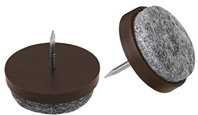 Meister 644036 Metafranc 644036-Set di 20 feltrini con chiodo, per Proteggere efficacemente mobili delicati, per sedie e Pavimenti, Colore: Marrone, Braun, 25 mm, Set di 20 Pezzi