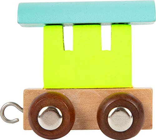 Buchstabenzug | Wunschname zusammenstellen | Holzeisenbahn | EbyReo® Namenszug aus Holz | personalisierbar | auch als Geschenk Set (Abschluss Waggonbunt)