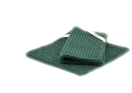 Solwang Topflappen gestrickt Petrol Dunkelgrün