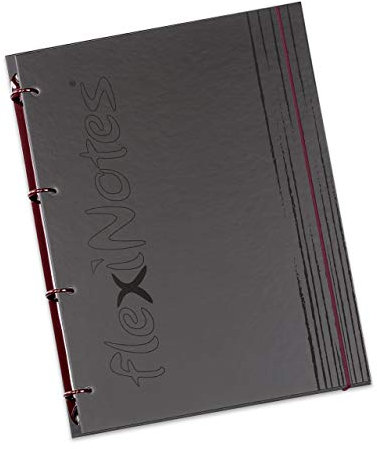 flexiNotes NOTIZBUCH A5, Typ: fN Black, Schwarzrot, 75 Blatt kariert - Ring S