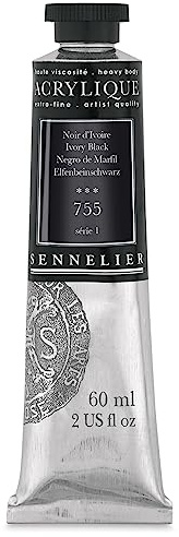 Sennelier Acrylique Peinture acrylique tube 60 ml – 755 Noir d'ivoire