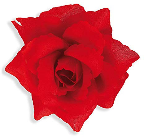 W WIDMANN MILANO Party Fashion 2435R - Haarspange, mit roter Rose, 10cm, Haarclip, Haarschmuck, Spanier, Mottoparty, Karneval