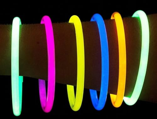 GRAG S.r.l.- BRACCIALI Braccialetti Luminosi Fluorescenti Starlight Glowstick Disco Glow Stick 200 PZ, Multicolore, 200starlight