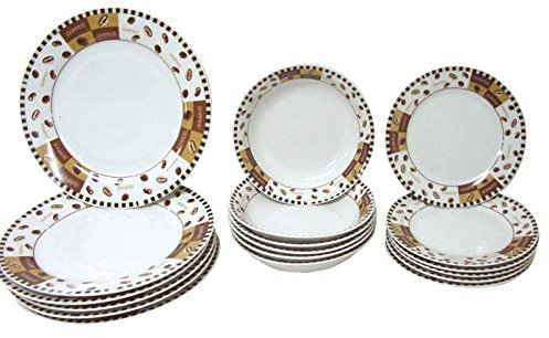0 www.working-house.com (Menaje / Vajillas) VAJILLA 18 Piezas 6 Personas Platos Llano Hondo Postre Redondo Granos Cafe