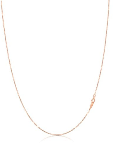 KEZEF Catena da Donna o da Uomo in Oro Rosa e Argento Sterling 1,3 mm - Catena da Collo in Argento 925 - Ipoallergenica e Resistente all'Appannamento - 18 Pollici | 46 cm