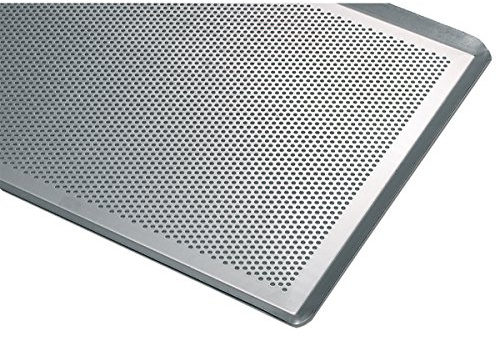 Matfer Bourgeat Perforated Aluminium Baking Sheet GN1/1 | Promotes even heat distribution and airflow to prevent soggy bases, ideal for busy commercial kitchens.