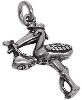 Sterling Silber Storch & Baby Charm Ohrhänger
