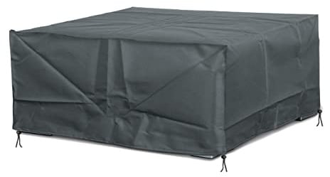 Happy People - 79303 Schutzhülle für Rattan Garten Lounge Set Grau Abdeckung Plane Abdeckhaube für Sitzgruppe mit Tragetasche Windschutz Wetterschutz