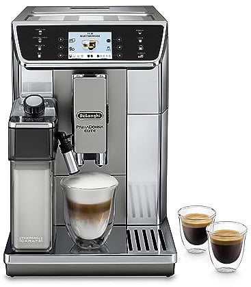 De'Longhi PrimaDonna Elite ECAM 656.55.MS Kaffeevollautomat mit LatteCrema Milchsystem, Cappuccino & Espresso, 3,5 Zoll TFT Touchscreen Farbdisplay & App-Steuerung, Edelstahlfront, silber