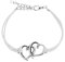 beyoutifulthings Wickel-Armband Herzen Länge 250mm Breite 2,56mm verstellbar Karabinerverschluss Echt-Leder Edelstahl Seil Unisex Weiss