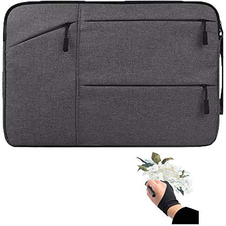 Zeichentablet-Tragetasche mit Artist Glove Grafik-Tablet-Hülle Schutzhülle für Huion H610 Pro, HS610, Xp-pen Deco 01, Star 06, Ugee M708 und Veikk A30, A50