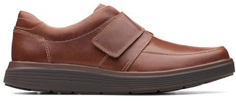 Clarks Mens Leather Riptape Fastening Trainers, Kel Lbraun, 5.5 UK Wide