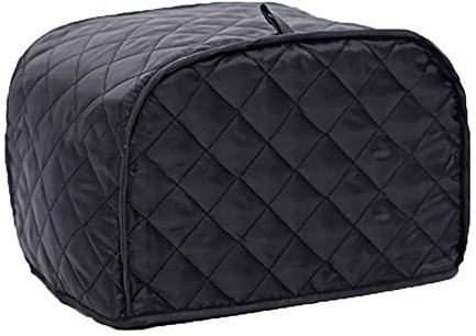Polyester/Cotton Quilted 4 Slice Toaster Cover - Dust-Proof Bread Machine Cover, Washable Bakeware Protector, Home Kitchen Appliance Covers (12 x 11x 8.5inch,Black)